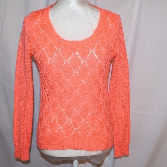 Charlotte Russe Knit Sweater, Size Small Women, Mango/Peach/Sherbet - Picture 2 of 10